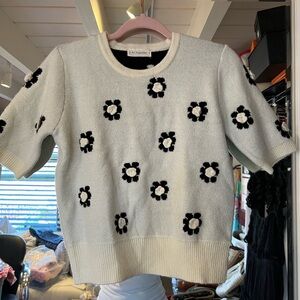 By Together Cream and Black Floral Sweater